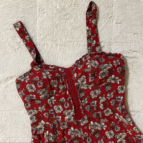 American Eagle Boho Floral Wide Leg Jumpsuit / Size 4 - Picture 3 of 9